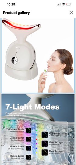 7 in 1 Face Massager Tool, Red Light Therapy for Face and Neck,Portable Face Lift Device, Neck Massager for Double Chin Reducer