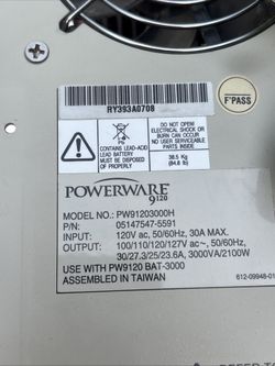 Emerson Powerware 9120 3000 Inverter UPS Uninterruptible Power Supply