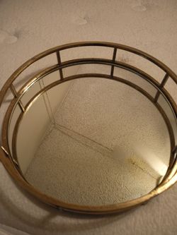 Gold and Glass perfume tray