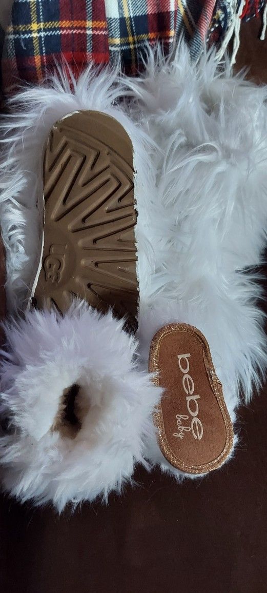 Ladies White Faux Sz.6 Baby WhiteBeBe Boots Sz 1