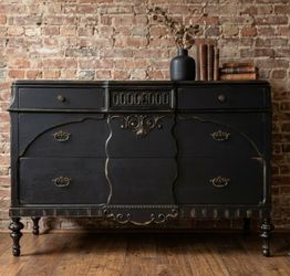 Antique Black Painted Buffet