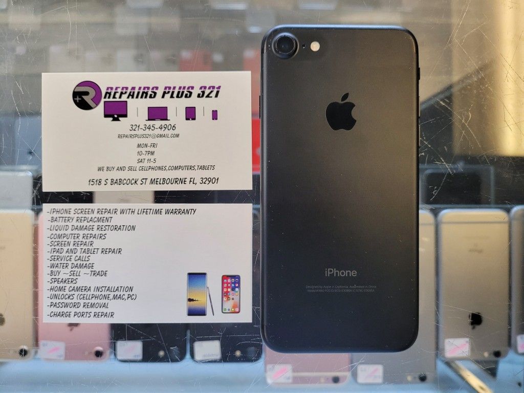 Black iPhone 7 128gb AT&T Cricket Net10 Straight Talk