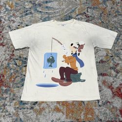 Disney Parks Goofy Donald Duck Ice Fishing Tee