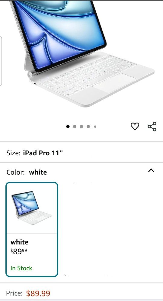 New ESR Magic Magnetic Keyboard White Case IPAD Pro 11 & Air 10.9 Msrp $89