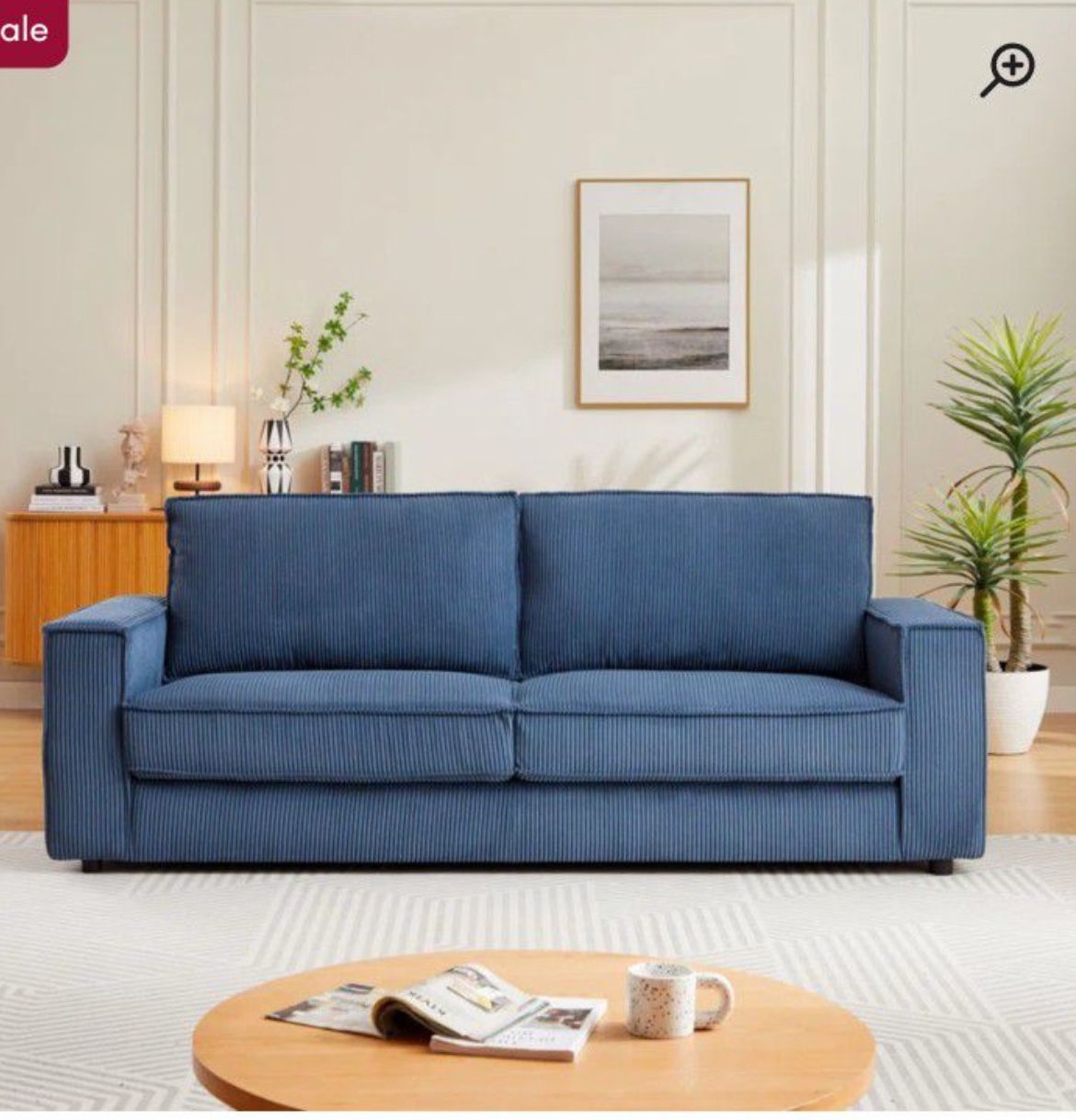 Blue Corduroy Brasel Sofa