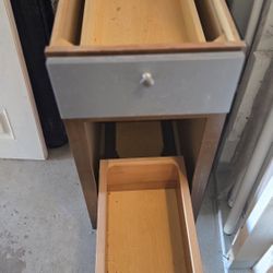 Grey cabinet with 2 drawers for  trash bin