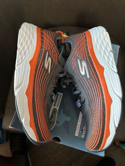New Skechers Max Cushioning Elite Ultra Go Sneakers Mens Navy Orange new