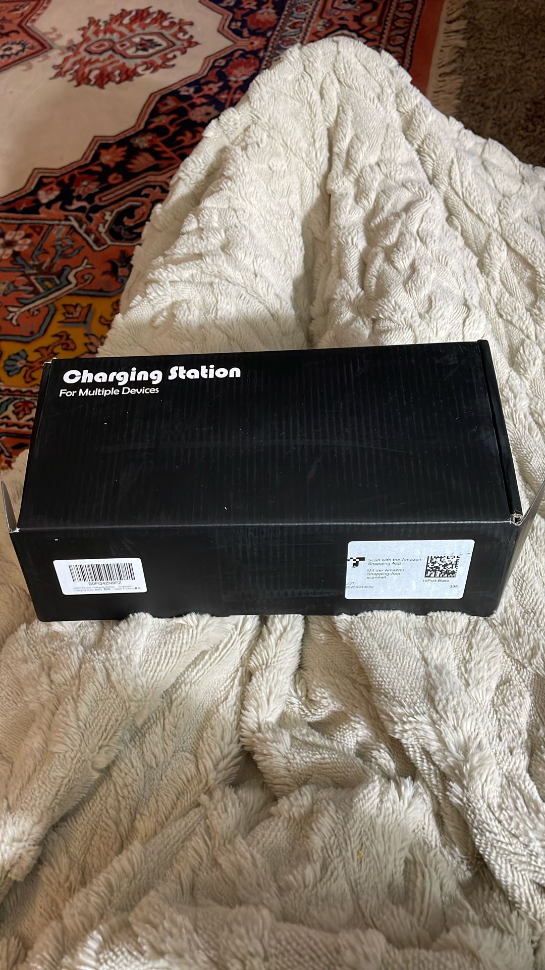 510W Charging Station for Multiple Devices, 10 Port Fast Charger Station with Flame-Retardant Material & 8 Cables for iPad, MacBook, iPhone, Kindle, H