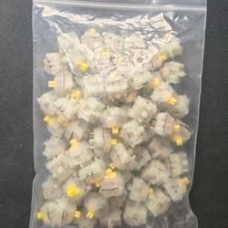 65 x  Gateron Milky Yellow Pro - Lubed and Filmed  Linear Switches For Custom Mechanical Keyboard Building