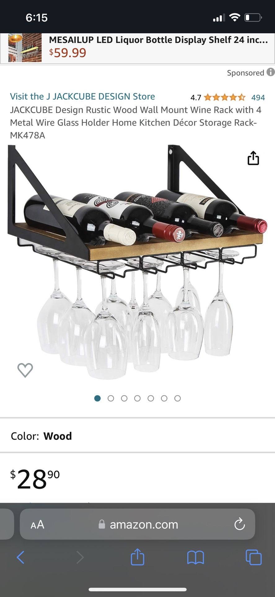 Wall Mount Wine And Glass Rack