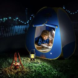 FUN LITTLE TOYS Kids Play Tent with Camping Toys, Blue 