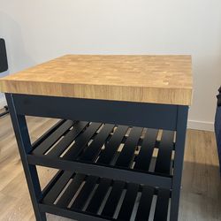 Kitchen Island with Storage and 2 Stools