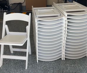 White resin chairs