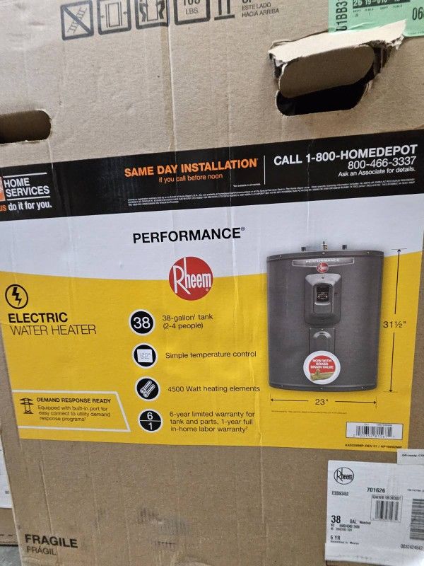 El Water Heater 48 Gal 4500w New $600