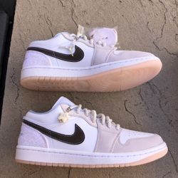 New Nike Air Jordan 1 Low White Ironstone Coral Reef Shoes Women’s 10 11.5, Men’s 8.5 10