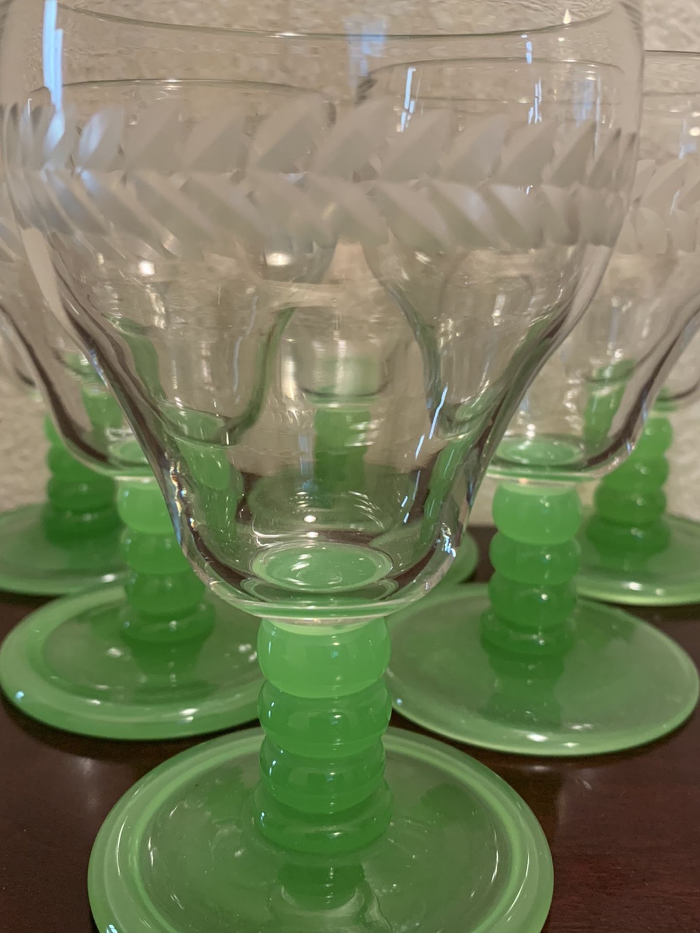 Handblown, Etched, Vintage Glasses