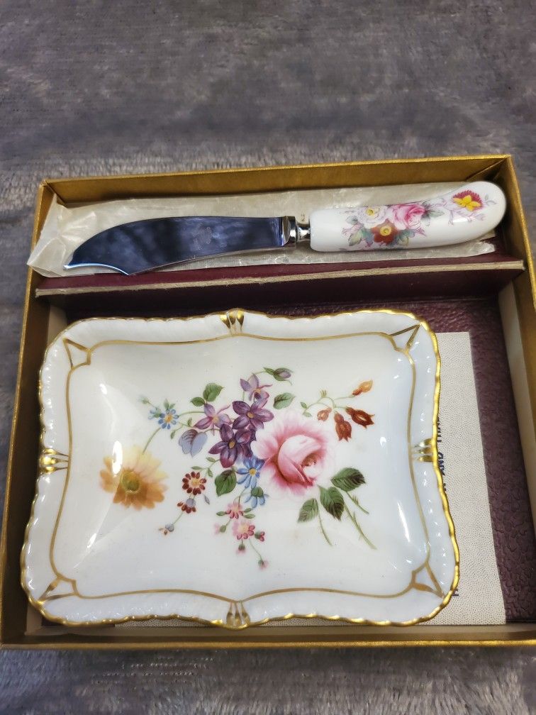 Royal Crown Derby butter knife and dish... 1(contact info removed) 