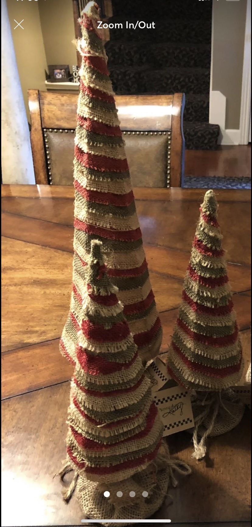 NWT Primitive By Kathy Burlap trees ($100)