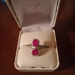 18 Kt Wh Gold Art Deco Chatham Ruby Ring