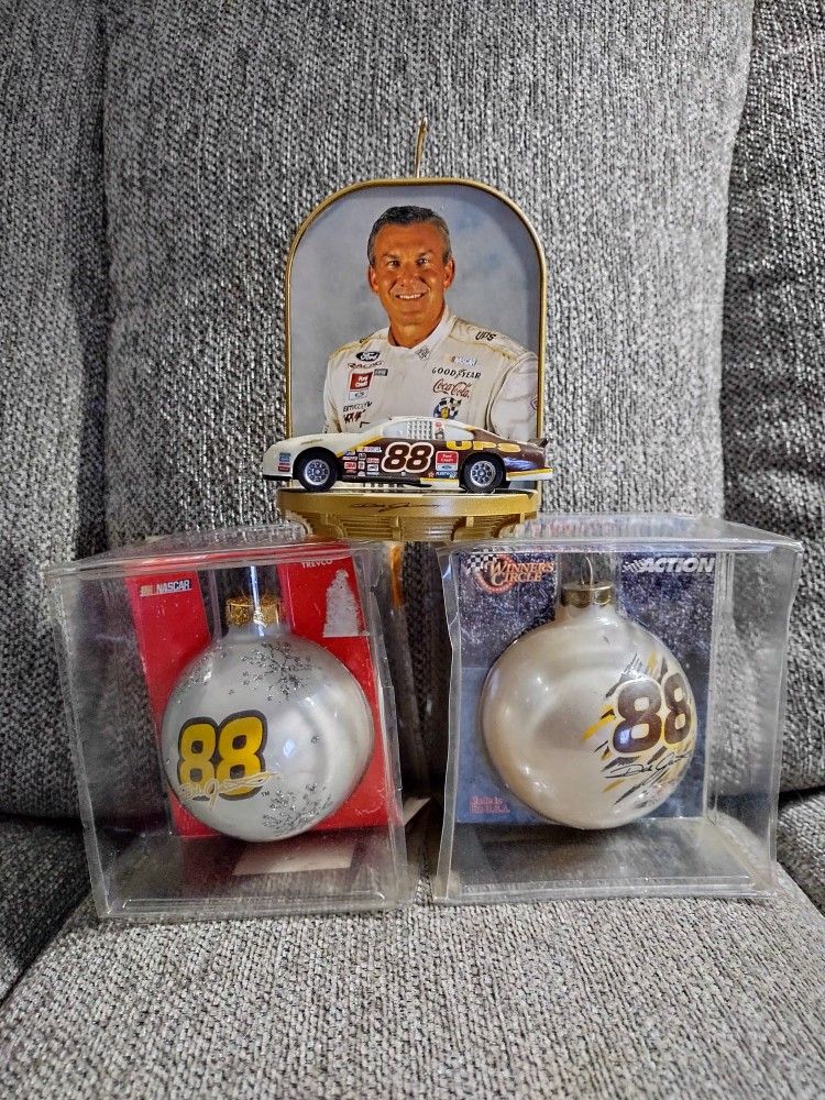 3 Dale Jarrett Christmas Ornaments