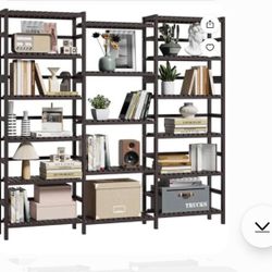 Triple Wide 6-Tier Bookshelf