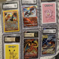Lot Of 6 Graded Pokemon Cards 