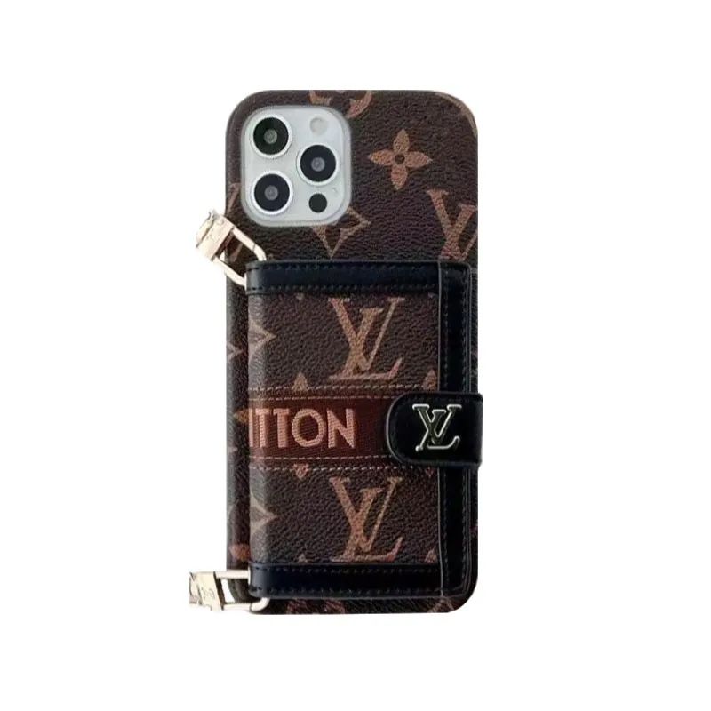 iPhone 16 Pro Case Monogram iPhone Case With Wallet And Strap Black -DL240329