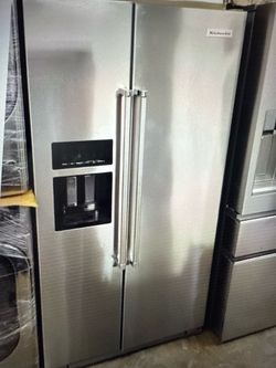 36” kitchen aid side by side stainless steel counter depth
