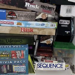 Board games like Risk, Monopoly, Triva