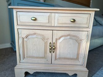 Vintage Raw Wood Accent Cabinet / Nightstand - 29"W x 17"D x 27"H