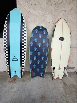 Twin fin Surfboard Lot; Catch Surf/Alton