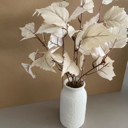 Small White Vase Faux Flowers