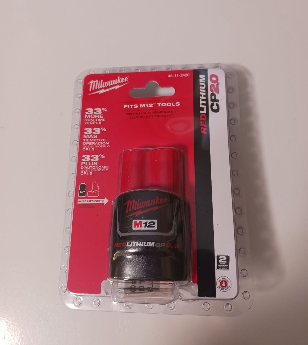 Milwaukee New 2.0 CP Battery M12