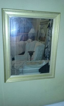 Mirror, gold beveled mirror