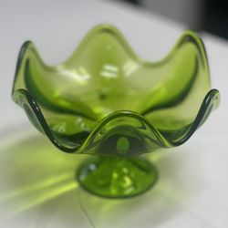 Vintage Viking Green Glass Bowl
