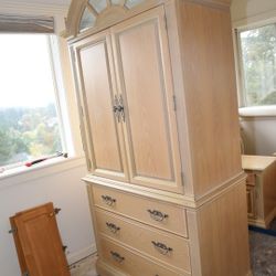 Solid White Oak Armoire – Great Condition –