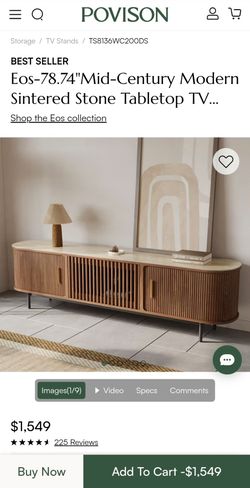 Povison Eos 78.74" Mid-Century Modern TV Stand