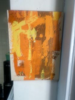 Saturday in the Park; Vintage 1960s Abstract Print on an Acrylic Board: