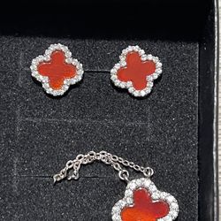 925 Silver Four Leaf Clover Necklace 