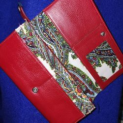 New Talbot's Red Leather Long Wallet $30