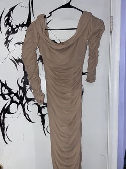 Tan Scrunch Dress