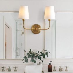 Ezra Brass Gold 2-Light Wall