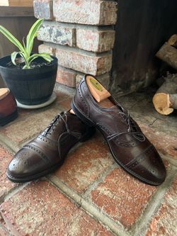 Allen Edmonds Dark Brown Cap-Toe Brogue Oxfords