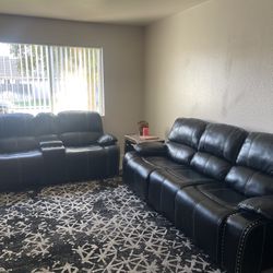 Black Leather Reclining Couches 