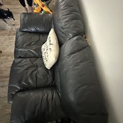 Black Leather Couch 