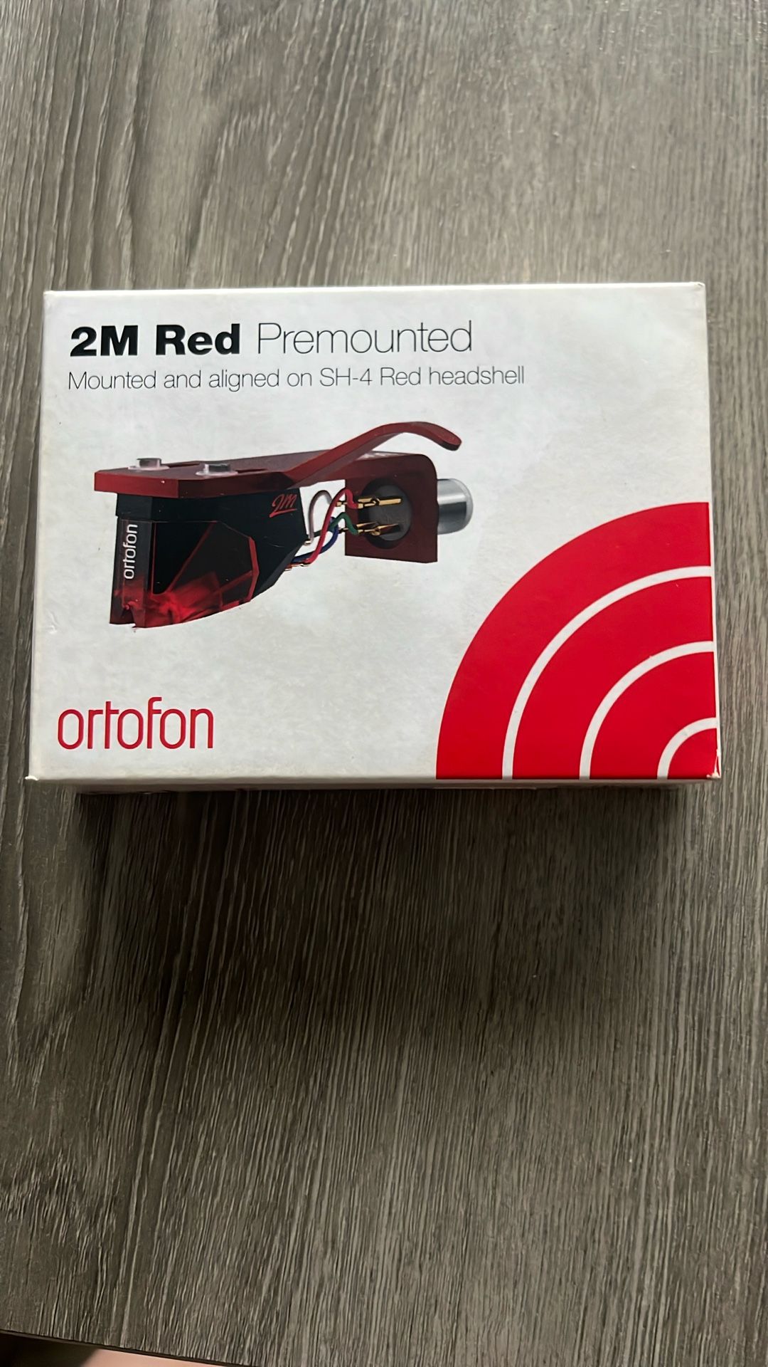 ORTOFON 2M Red Cartridge Mounted on SH-4 Headshell (Red)