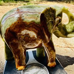 Chinese Hand Carved 43 Pound Jade Elephant