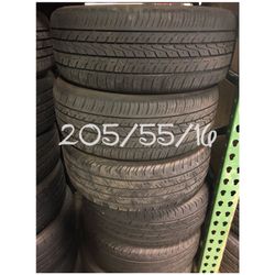 Used tires for sale 205/55/16 $40 each free installation and balancing
