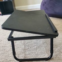 Portable Black Folding Desk for Bed with Adjustable Top 