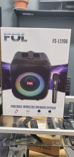 Fol speaker with mic 50w Bluetooth  USB radio ambient lights new in box 🔊🔥💯🔥📢💯